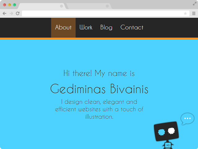 Gediminas Bivainis - portfolio website cover