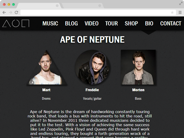Ape Of Neptune - Band Website